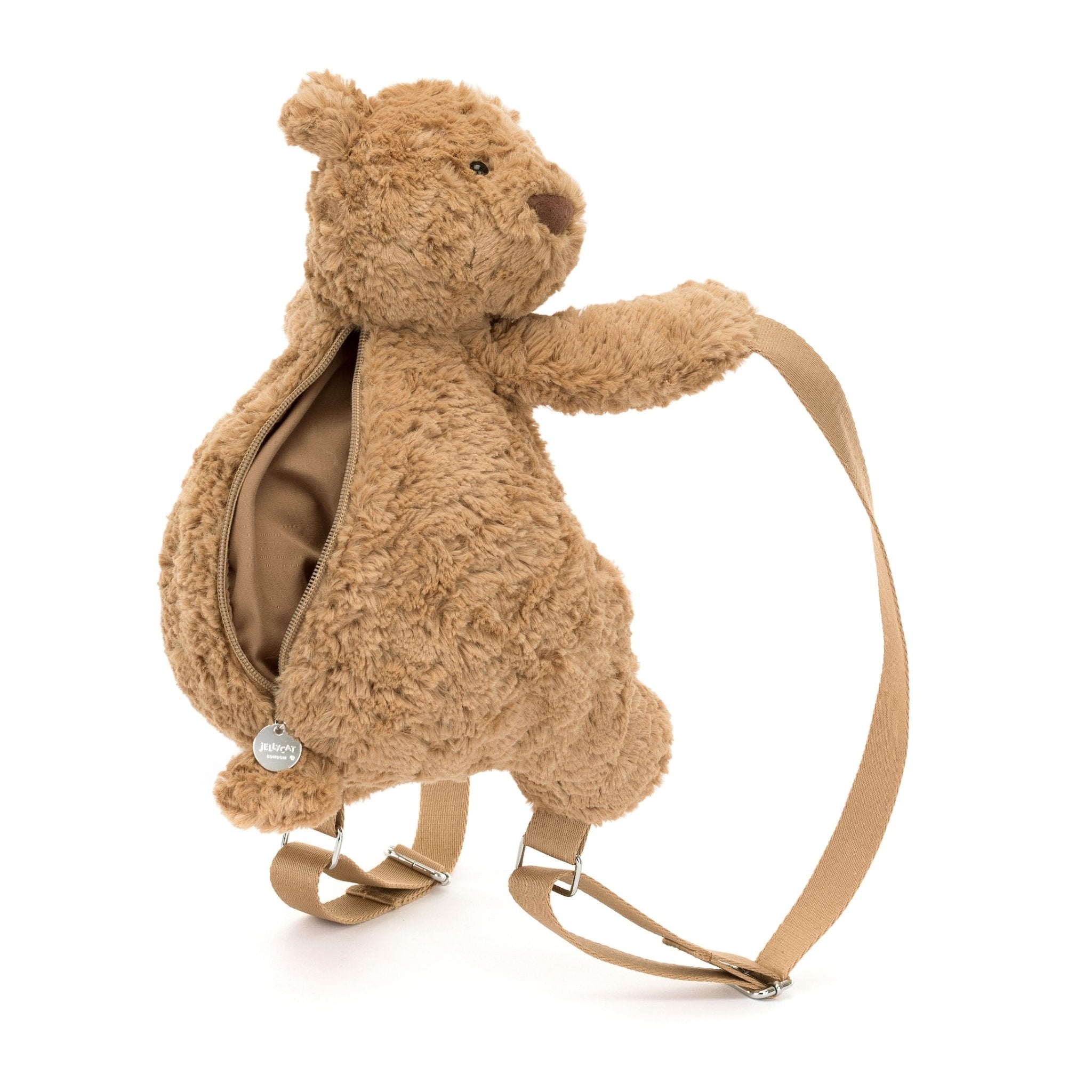 Bartholomew Bear Backpack - CanoayrasJellycat - A brown teddy bear backpack